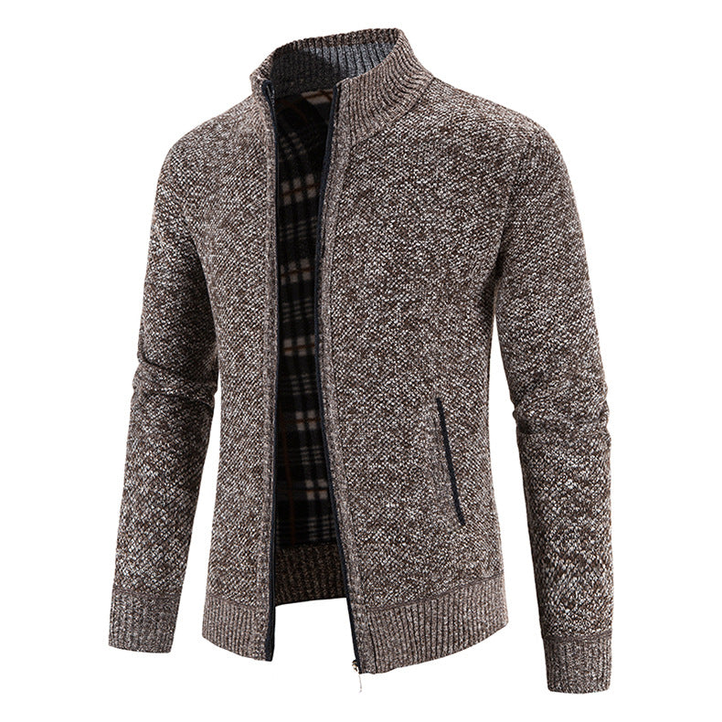 Men's fashionable cardigan with high collar and practical pockets Lisslune
