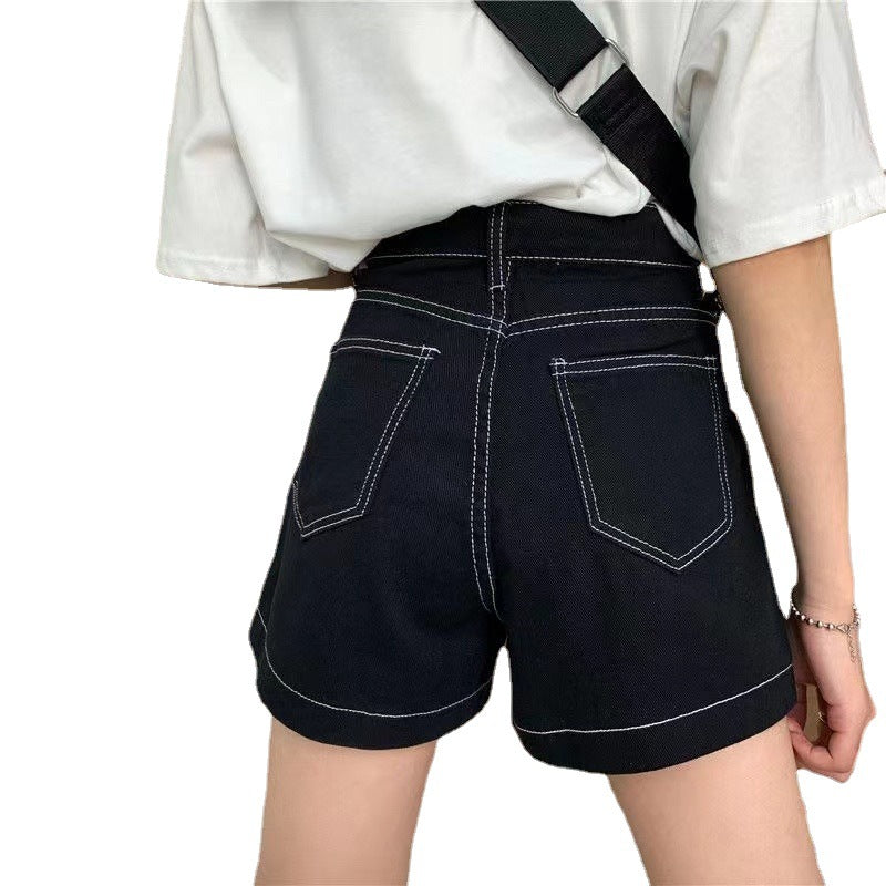 Women High-Waist Shorts with a casual cut and practical pockets