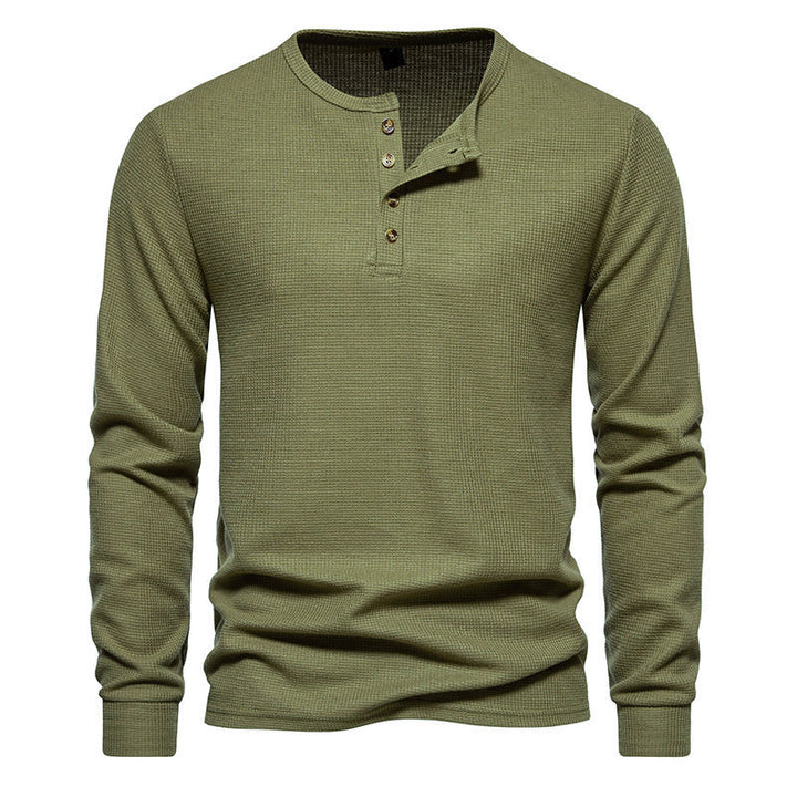 Men's Long Sleeve Shirts with Button Placket Lisslune