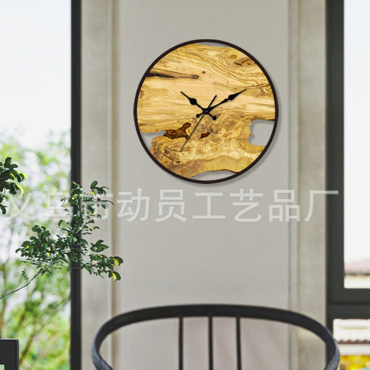 Lisslune | Wood artificial acrylic silent wall clock for the living room 30 cm