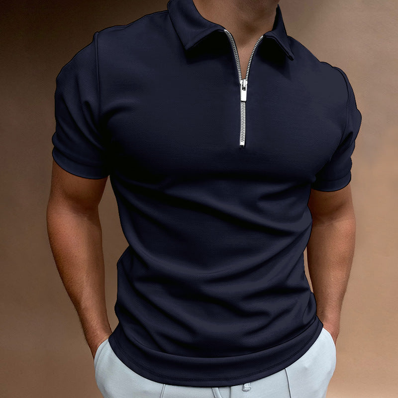 Men's polo shirt with modern stand-up collar and zipper Lisslune