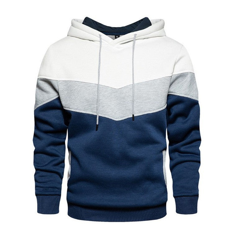 Men's Sport Hoodie with Geometric Color Design Lisslune