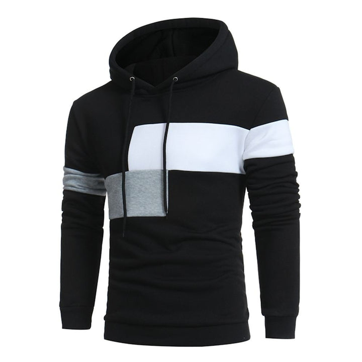 Men's sporty hooded sweatshirt with color block design Lisslune