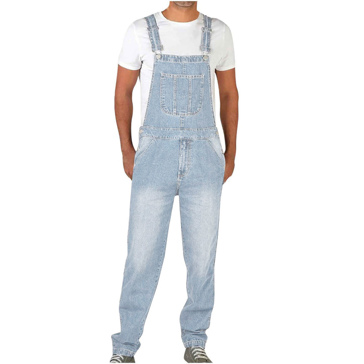 Herren Denim-Latzhose im lässigen Schnitt mit verstellbaren Trägern Lisslune