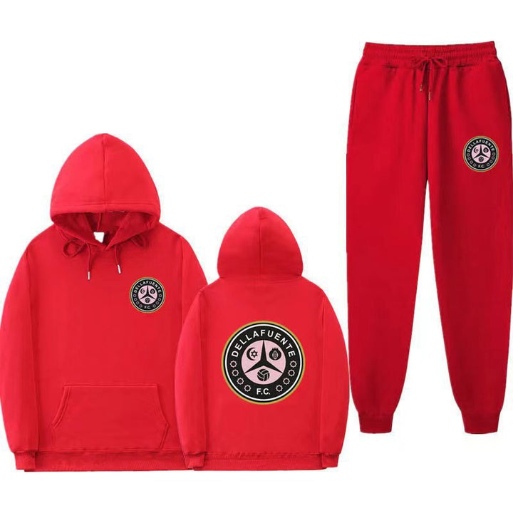 Women's comfortable leisure lounge suit with kangaroo pocket and modern logo Lisslune