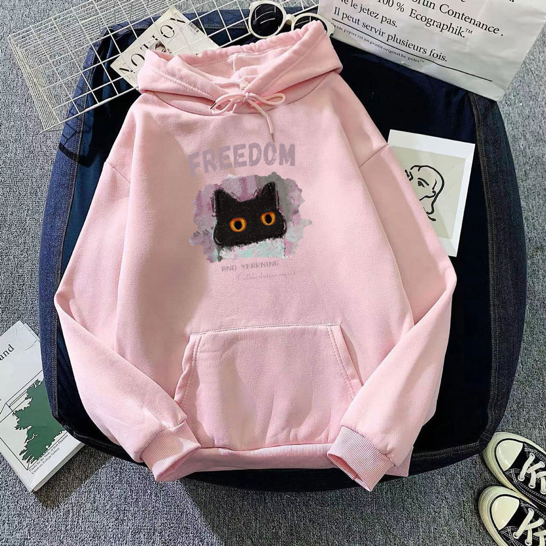 Women's hoodie with creative cat design Lisslune