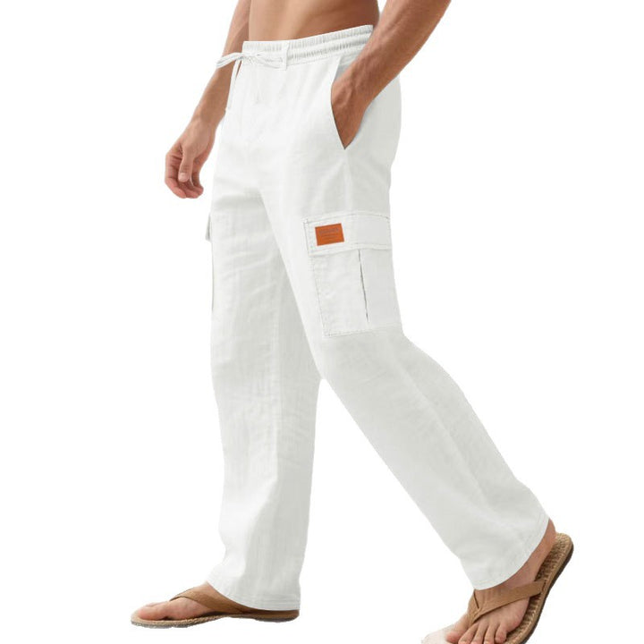 Men's cargo pants with elastic waistband and side pockets Lisslune