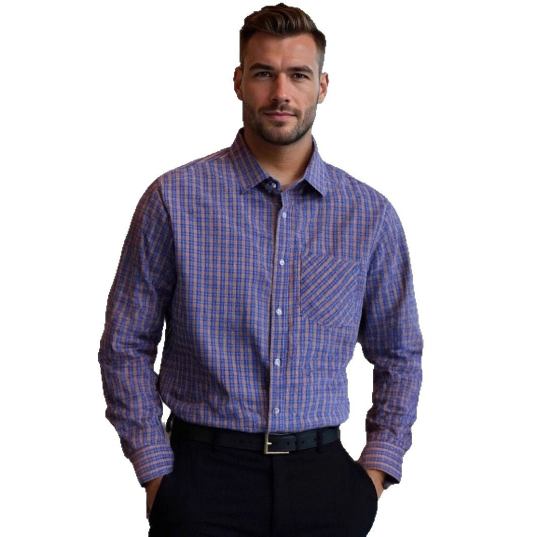 Men's Checked Cotton Shirt Lisslune