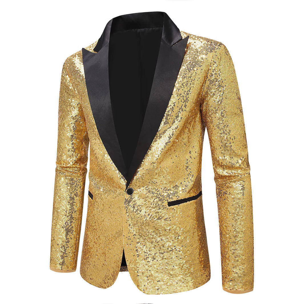 Men's elegant sequin blazer with classic lapels Lisslune