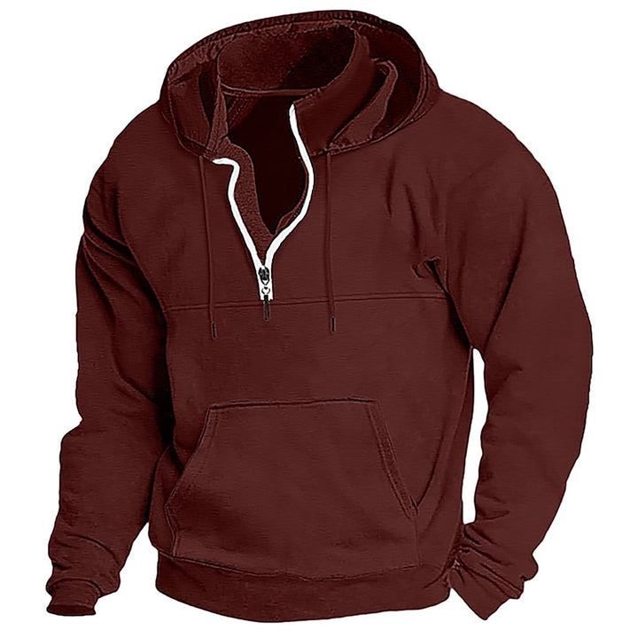 Men's Fleece Hoodie with Half Zip Lisslune