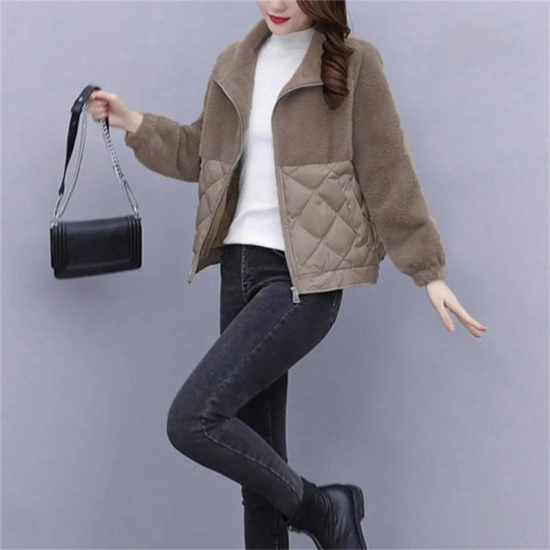 Women versatile fleece jacket with quilted detail and elegant cuffs Lisslune