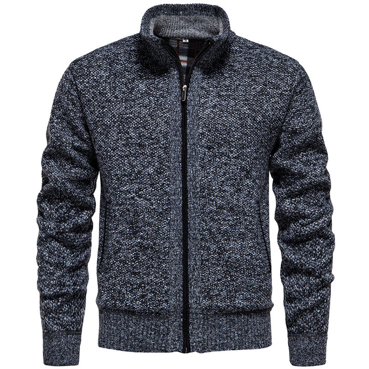 Men's stylish cardigan with high collar and practical pockets Lisslune