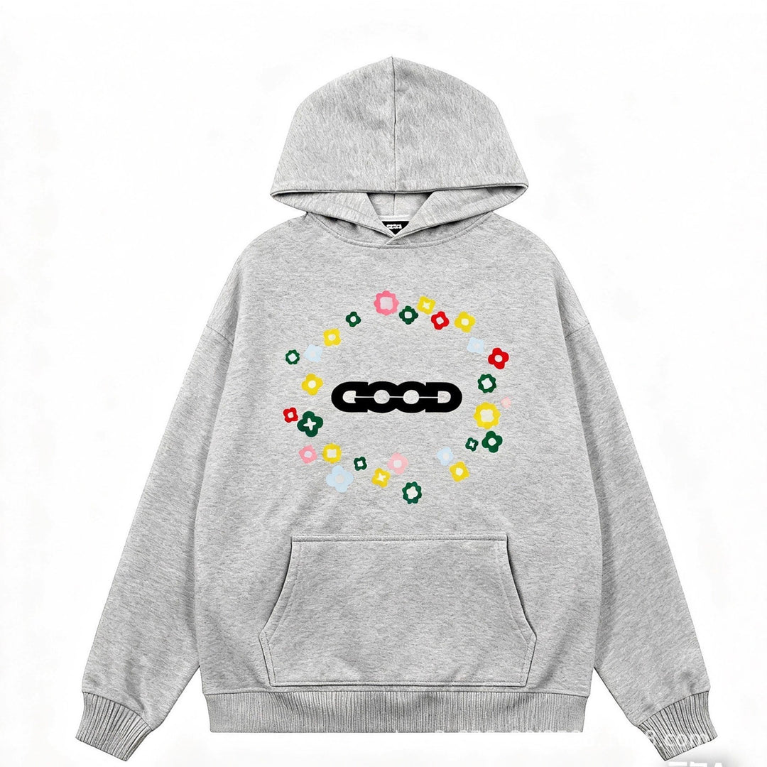 Women's hooded sweatshirt with creative floral pattern Lisslune
