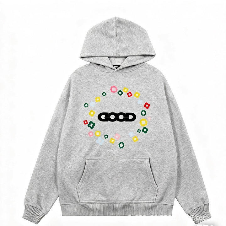 Women's hooded sweatshirt with creative floral pattern Lisslune