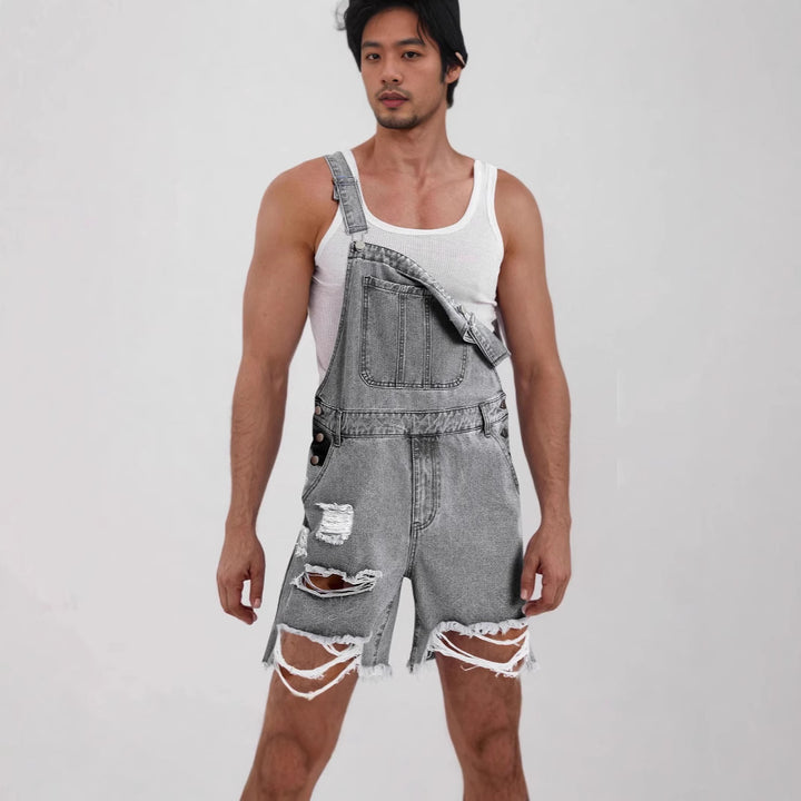 Herren Lässige Jeans-Latzhose Lisslune
