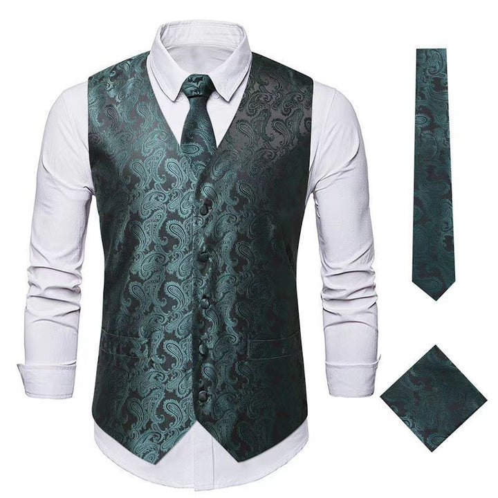 Men's elegant waistcoat with paisley pattern Lisslune