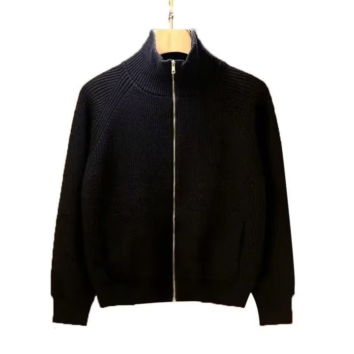 Men's high-quality cardigan with high collar and practical zipper Lisslune