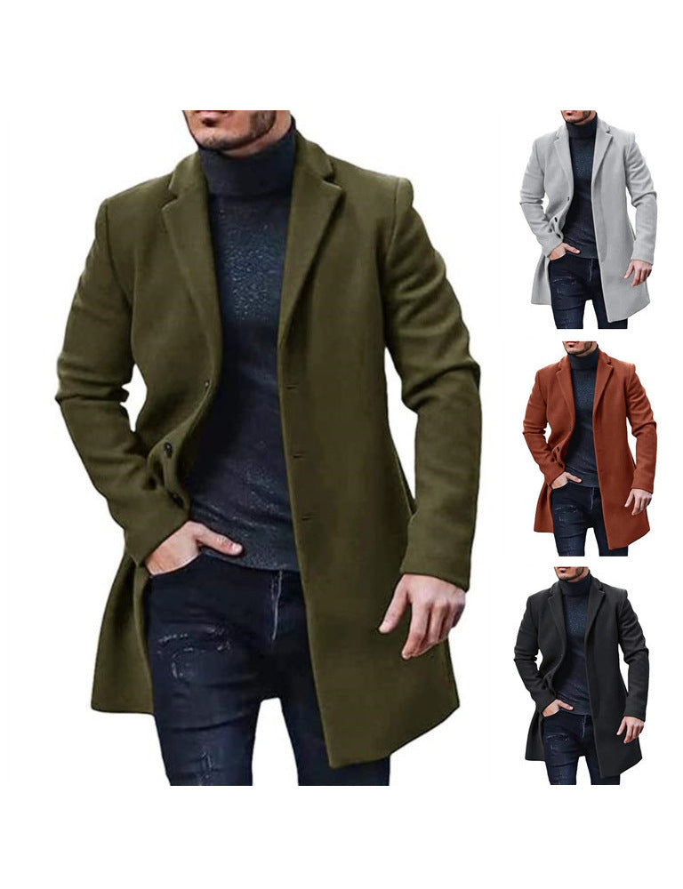 Men's elegant wool coat with slim fit Lisslune