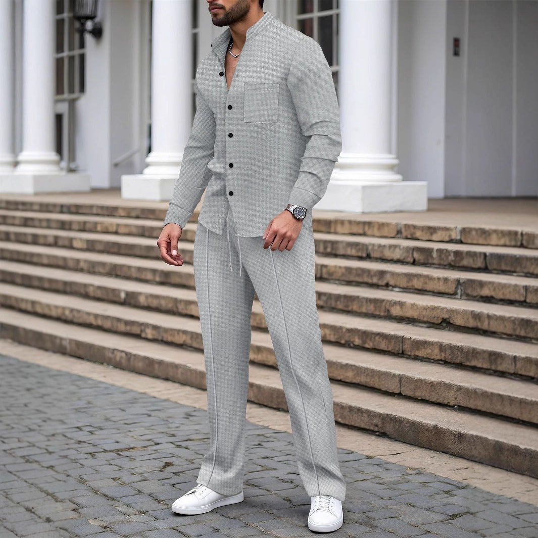 Men's elegant checkered trousers with matching shirt Lisslune