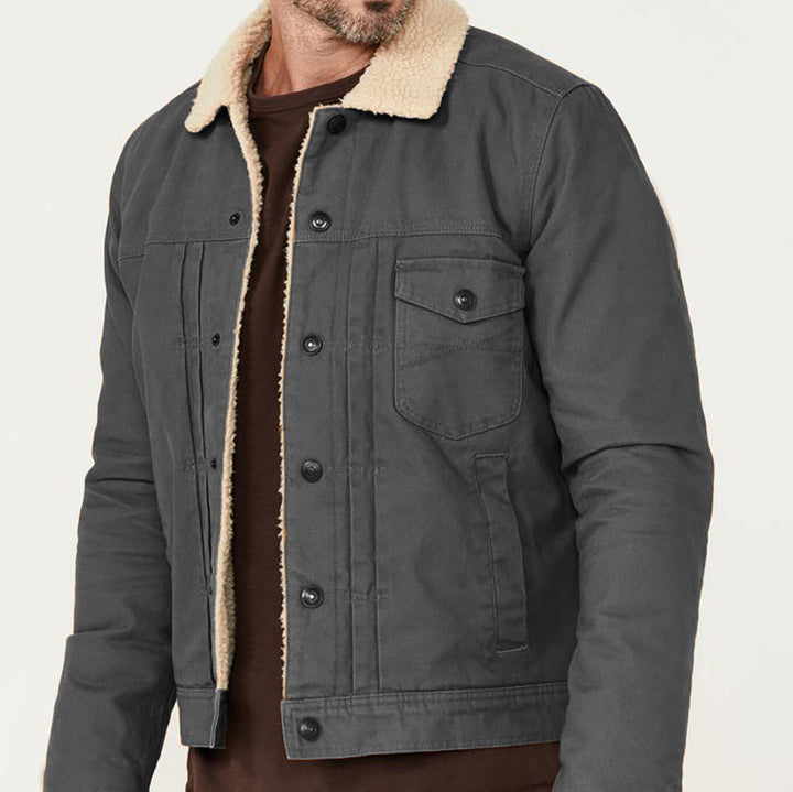 Men's cozy denim jacket with Sherpa lining Lisslune