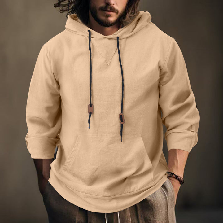 Men's casual hoodie with unique V-design and practical pockets Lisslune