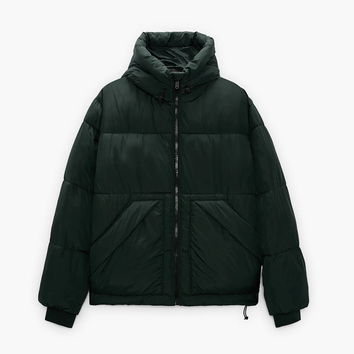 Men's quilted winter jacket with hood and generous pockets Lisslune