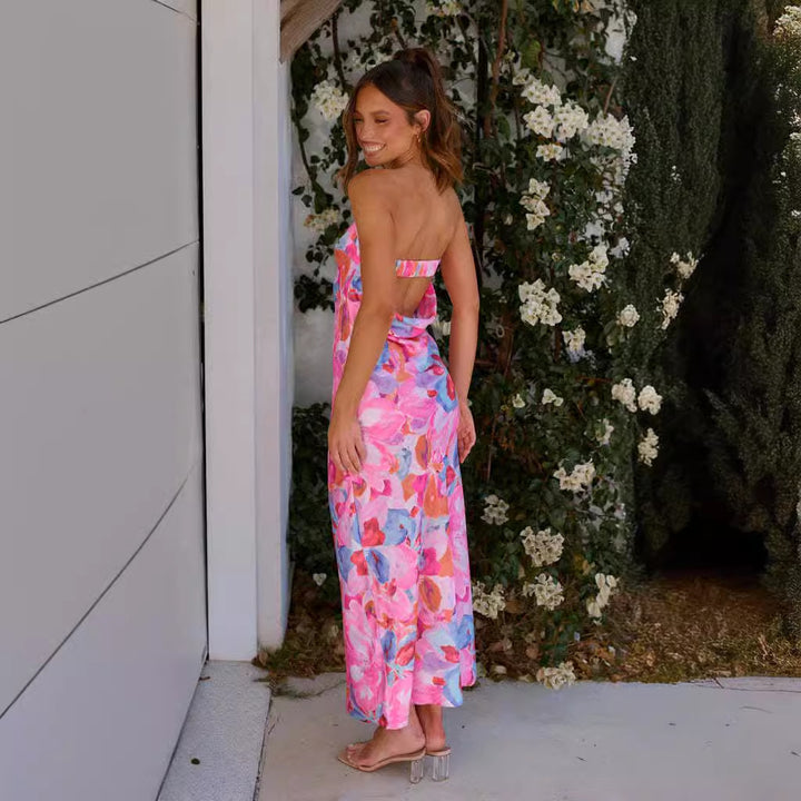 Women's maxi dress with off-the-shoulder design and flowing cut