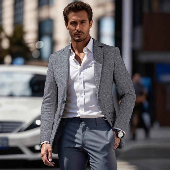 Men's elegant business suit blazer with slim fit Lisslune