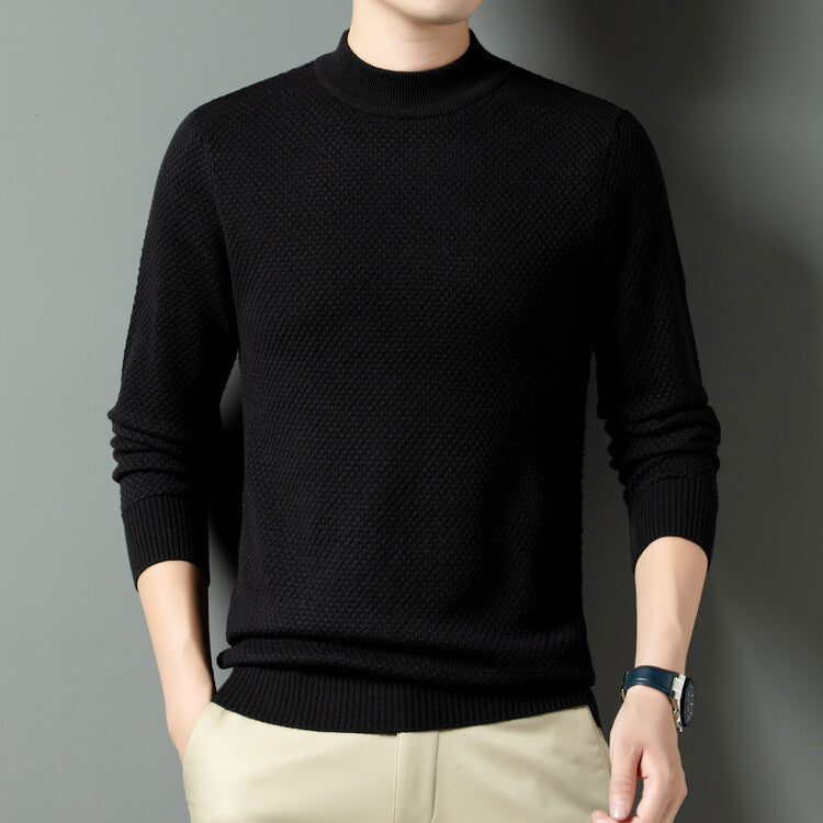 Men's Structured Turtleneck Sweater Made of High-Quality Cotton Lisslune