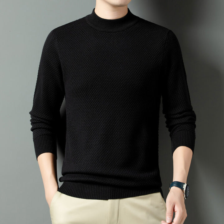Men's Structured Turtleneck Sweater Made of High-Quality Cotton Lisslune