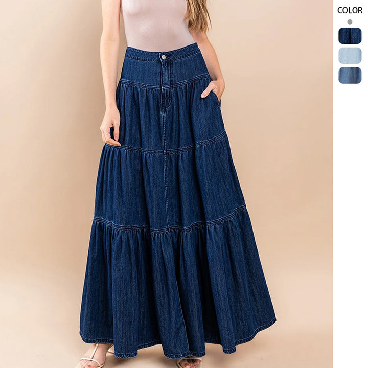 Women airy denim dress Lisslune
