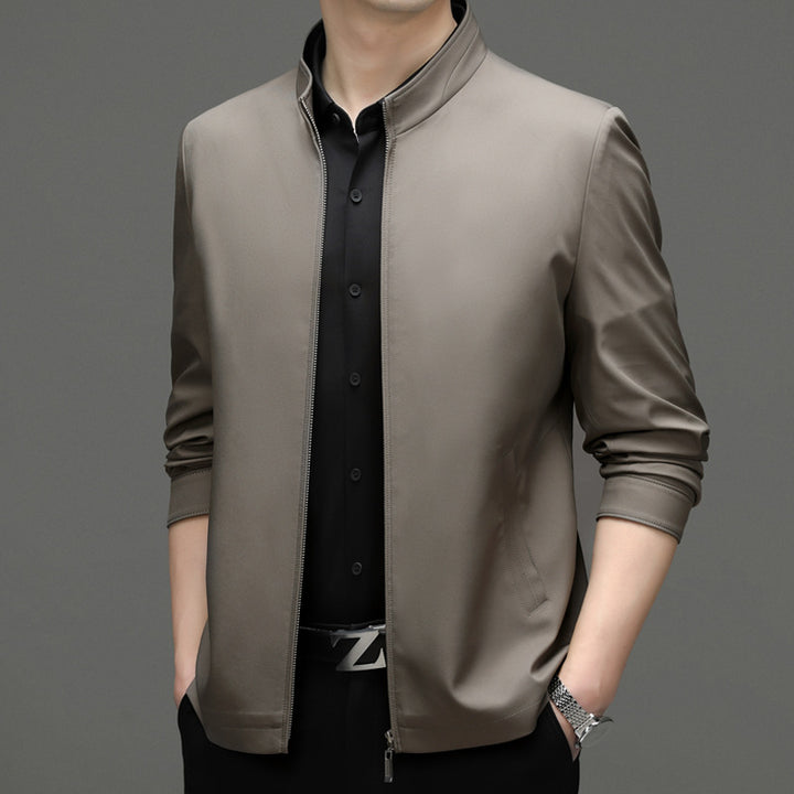 Men's Sporty Transitional Jacket with Modern Stand-Up Collar and Functional Pockets Lisslune
