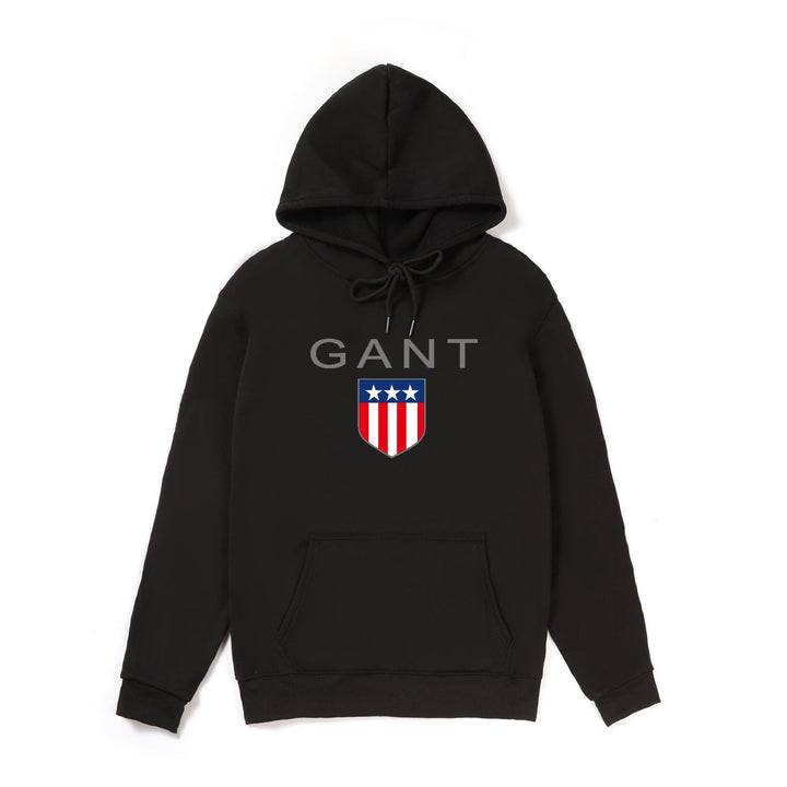 Men's Hoodie with Sporty Logo Design and Kangaroo Pocket Lisslune