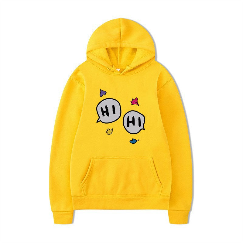 Women's hoodie with creative cartoon design and kangaroo pocket Lisslune