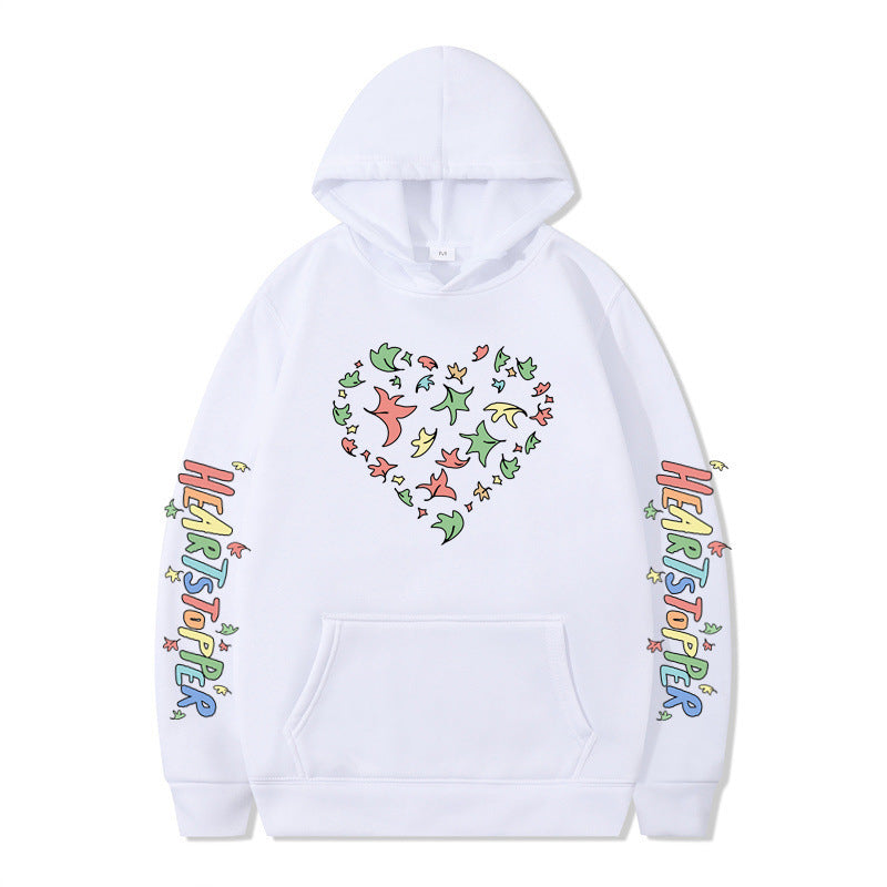 Women's hoodie with creative heart and leaf design Lisslune