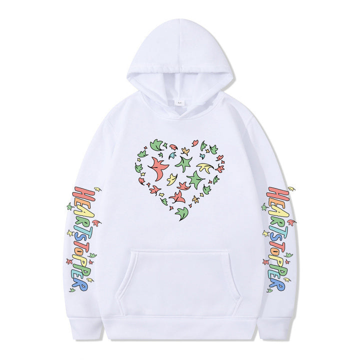 Women's hoodie with creative heart and leaf design Lisslune