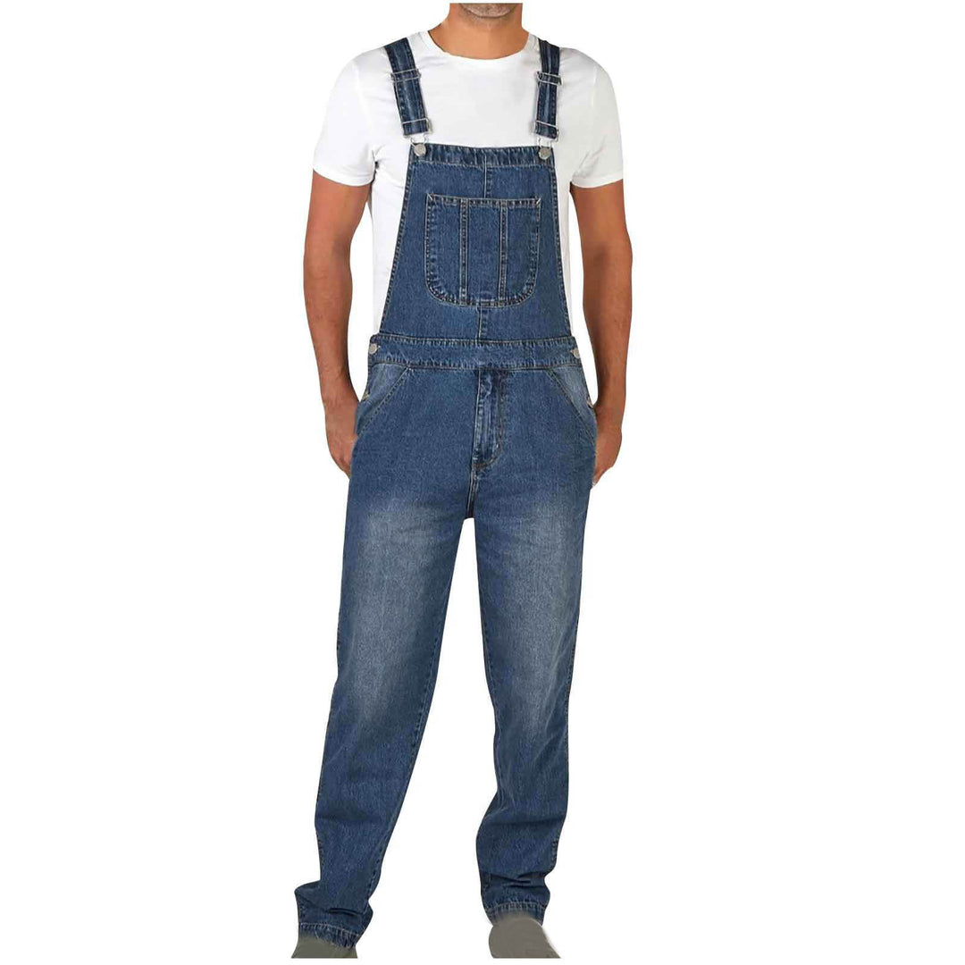 Herren Denim-Latzhose im lässigen Schnitt mit verstellbaren Trägern Lisslune