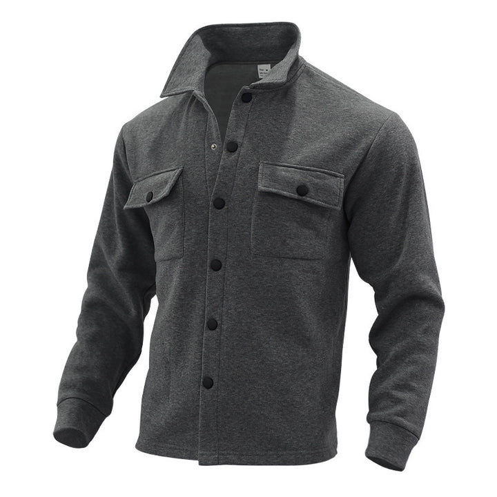 Men's leisure jacket made of high-quality fleece with functional chest pockets and modern design Lisslune
