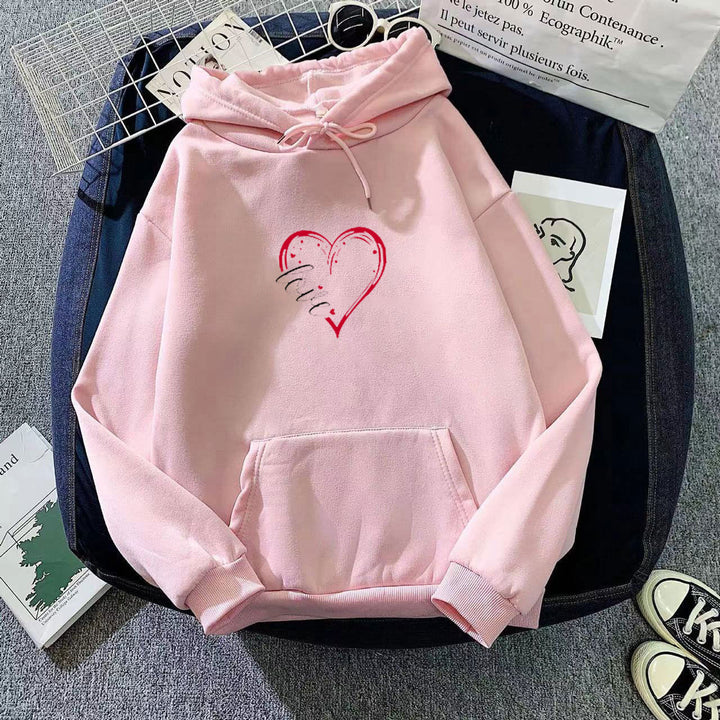 Women's Hoodie with Romantic Heart Design Lisslune