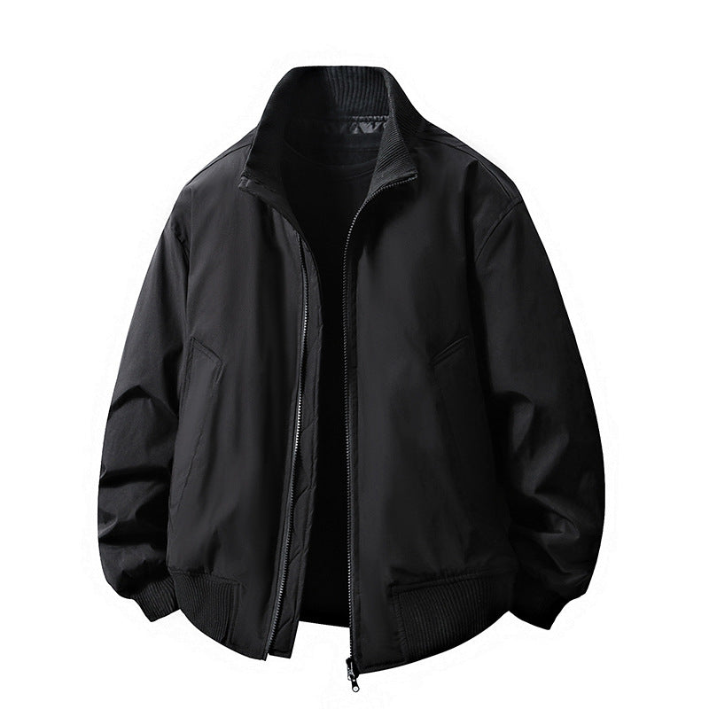 Men's transitional jacket with high collar and practical side pockets Lisslune
