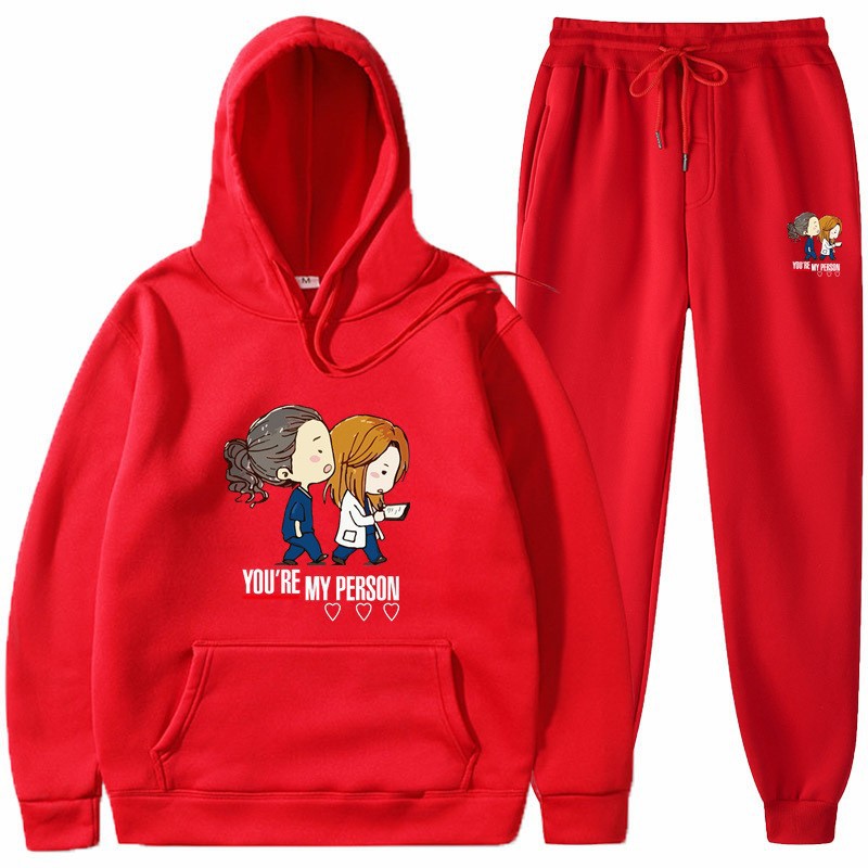 Women's Hoodie and Jogging Pants Set with Original Cartoon Design Lisslune