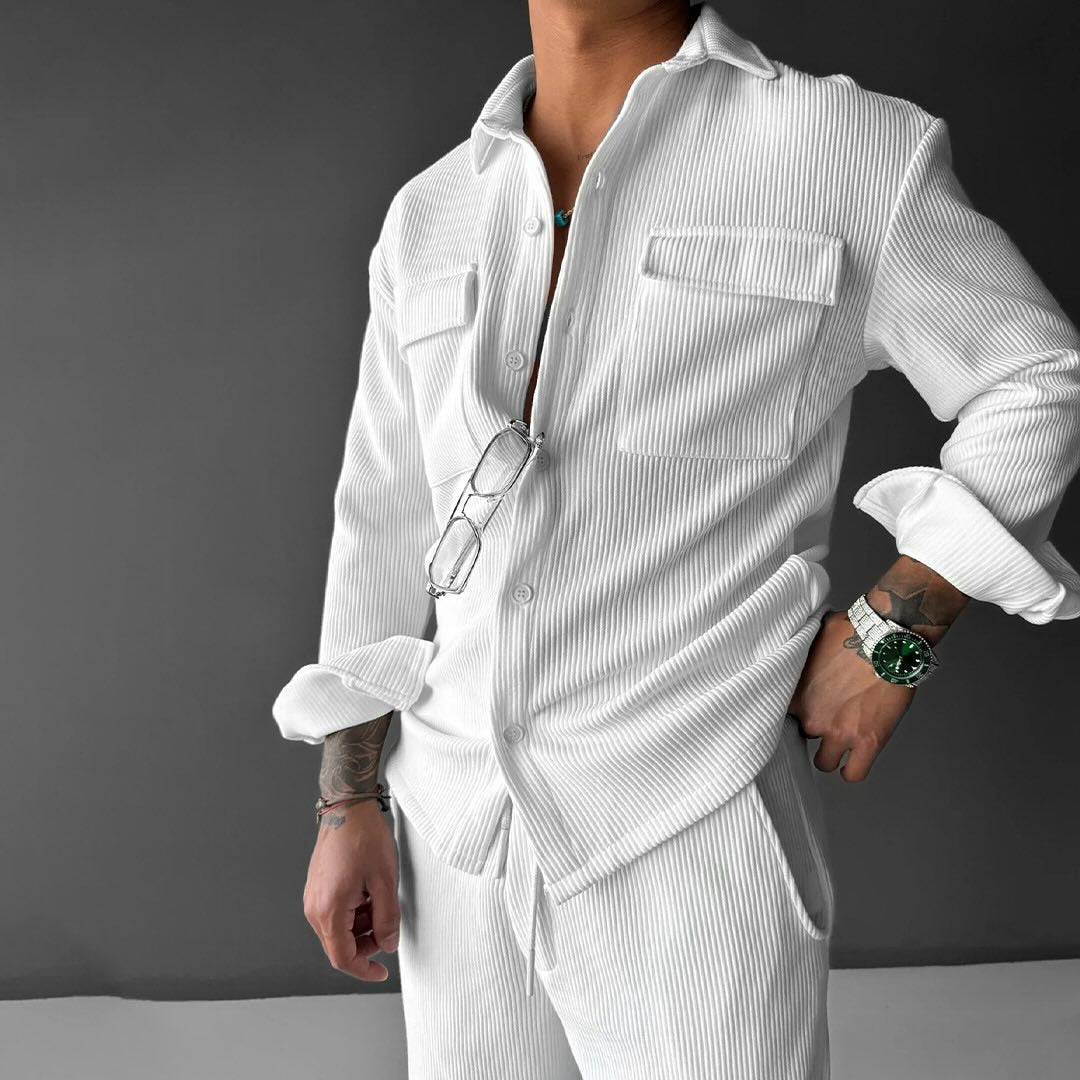 Men's utility shirt blouse with double breast pockets Lisslune