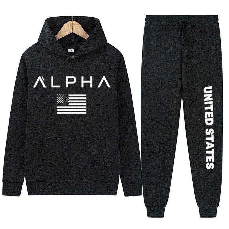 Women's hoodie and jogging pants set with creative front print and sporty cut Lisslune
