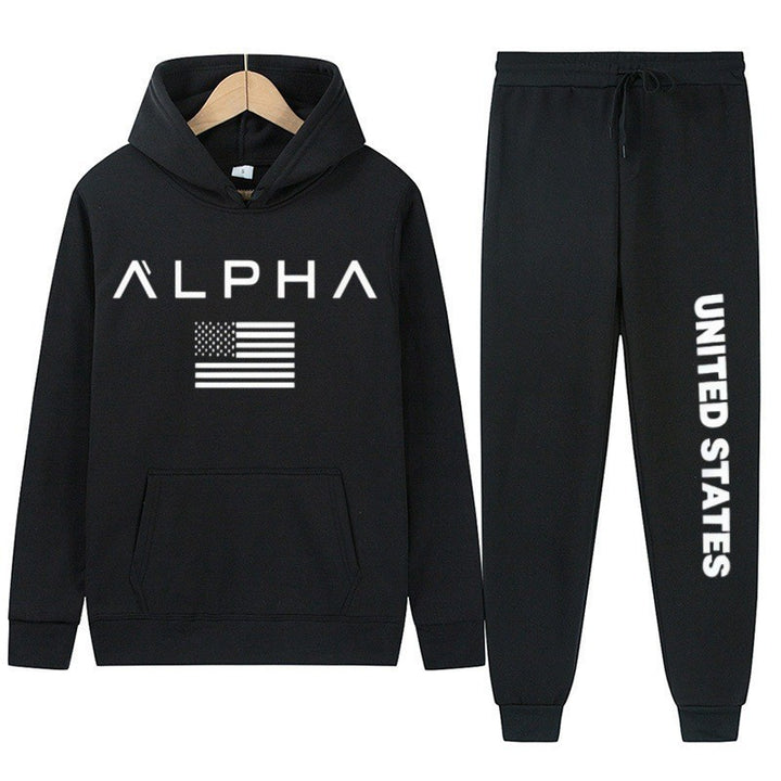 Women's hoodie and jogging pants set with creative front print and sporty cut Lisslune