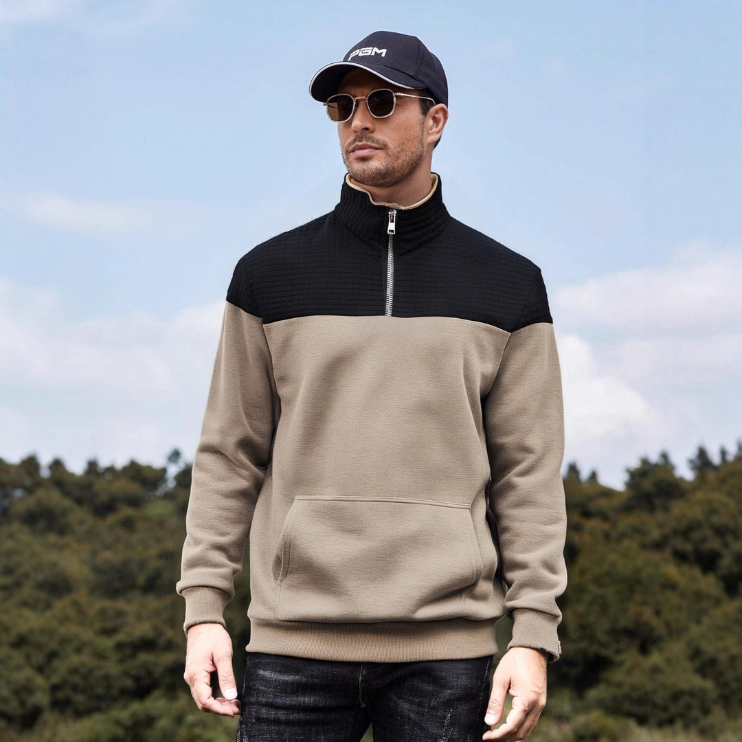 Men's functional sweatshirt jacket with a high collar and practical kangaroo pocket Lisslune