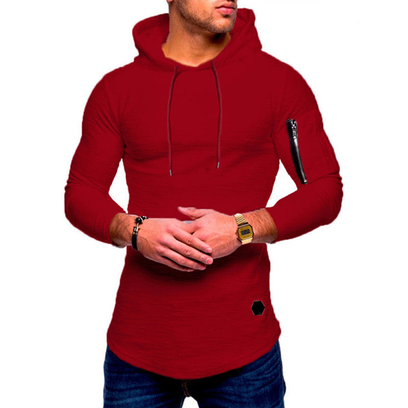 Men's hooded sweatshirt with asymmetric cut and zip pocket Lisslune