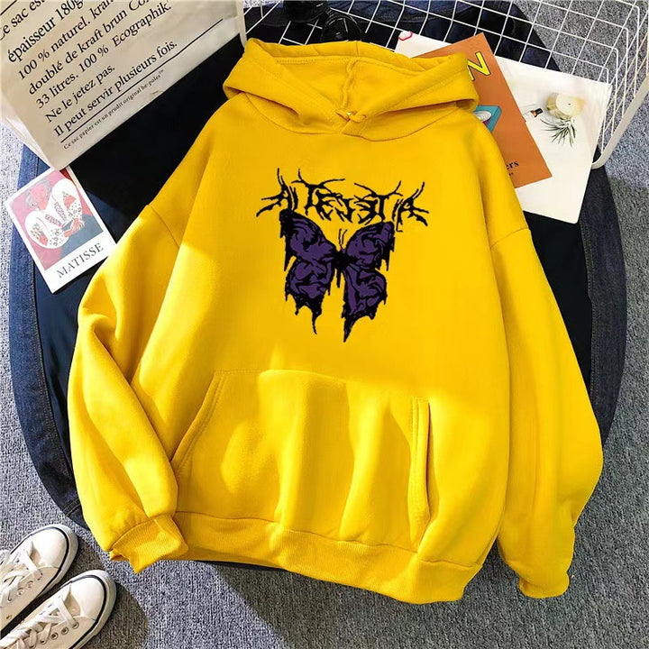 Women’s Hoodie with Artistic Butterfly Design Lisslune