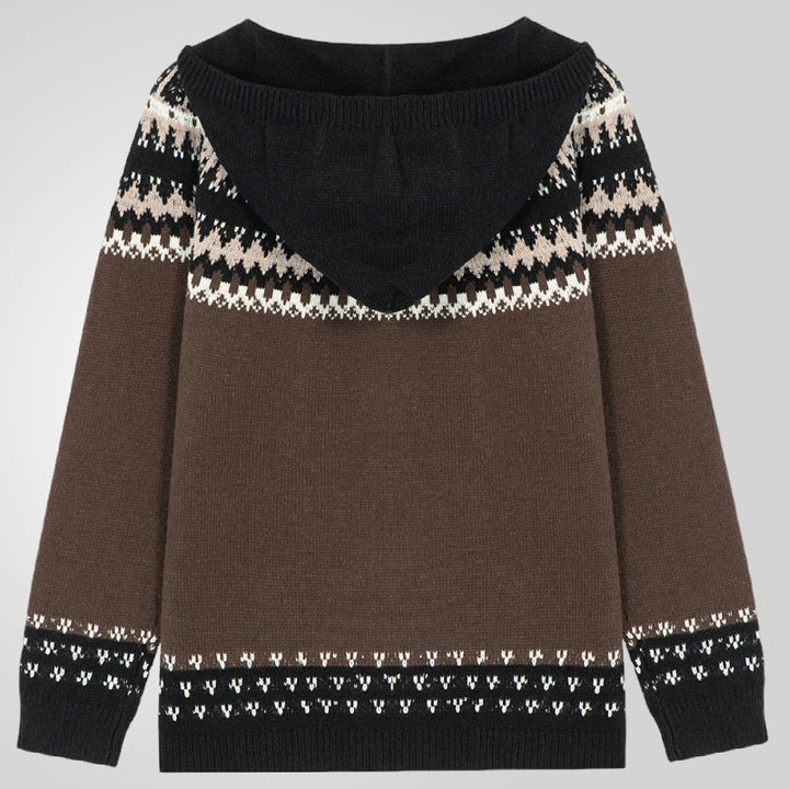 Men's cardigan with traditional Norwegian pattern and practical zipper Lisslune
