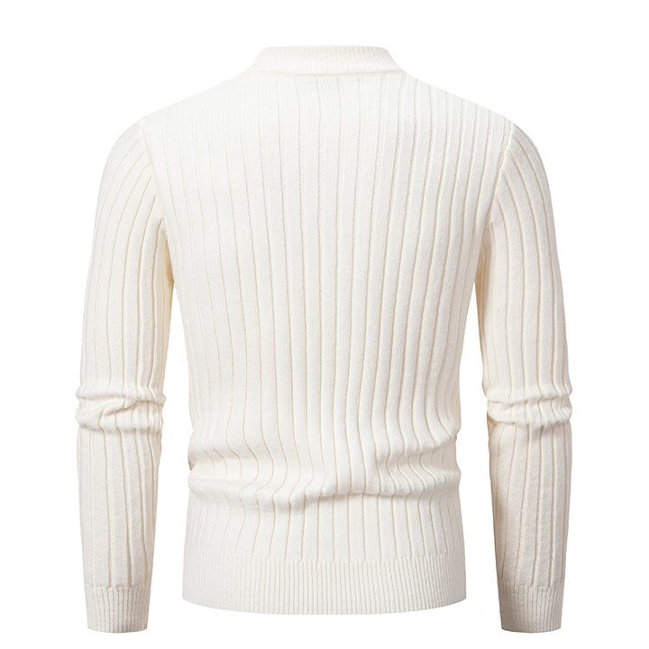 Men's turtleneck sweater made of high-quality cotton with structured cable pattern Lisslune
