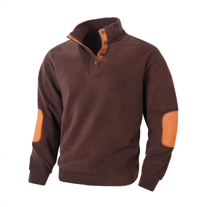 Men's fleece pullover with stylish stand-up collar and contrast details Lisslune